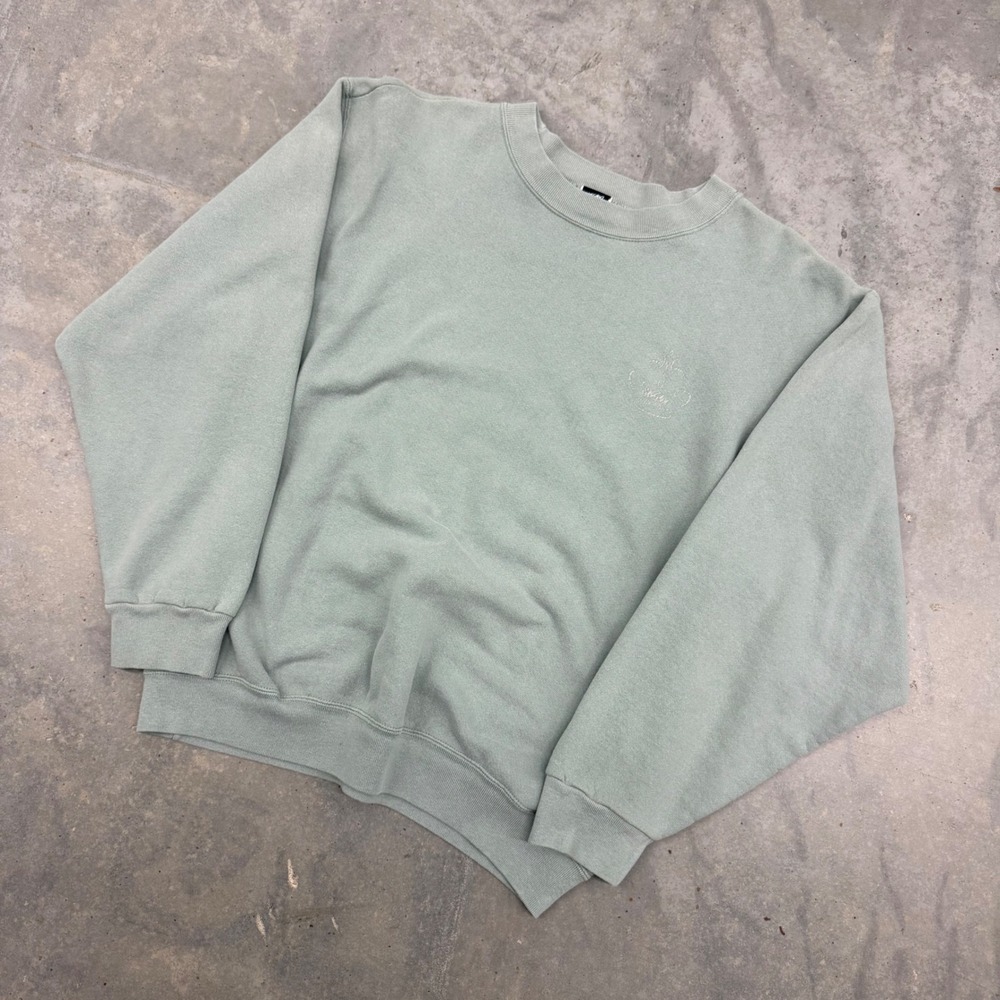 90s Mens Mossimo Chivalrous Graphic Crewneck Sweatshirt Sage Green Small